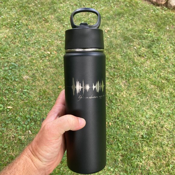 Life's An Adventure, Enjoy The Ride Soundwave 22oz Water Bottle - Picture 2 of 12